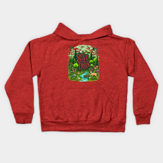 Guardians of the Forest: Save Our Trees Kids Hoodie by coollooks